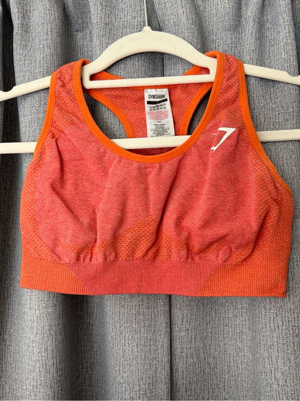 Gymshark Orange-Red Seamless Sports Bra